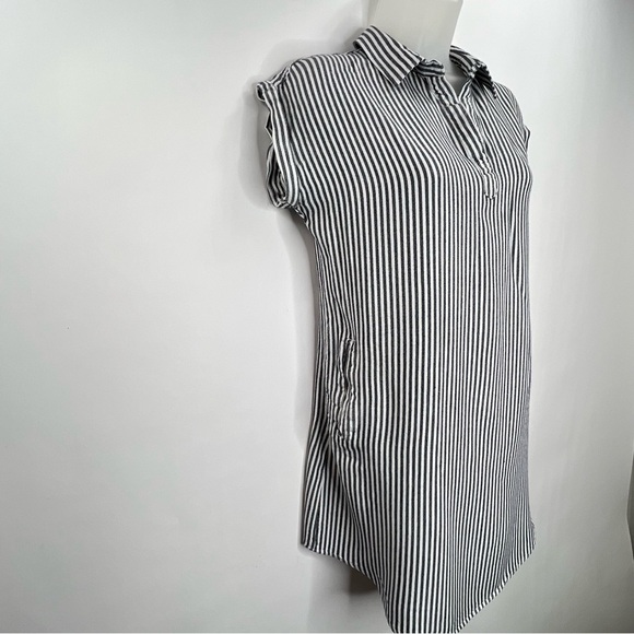Thread+Supply Black & White Vertical Stripe Soft Tunic Top/Dress Women Sz Small - Picture 2 of 10